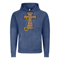 Vintage Denim he is risen leopard cross Vintage Hoodie - JahusDesignShop