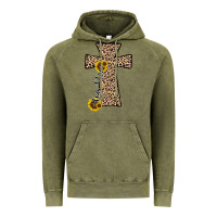 Vintage Olive he is risen leopard cross Vintage Hoodie - JahusDesignShop