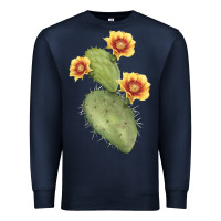 Navy Opuntia Phaeacantha Cactus Premium Sweatshirt - LillyAllenDesigns