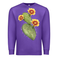 Purple Opuntia Phaeacantha Cactus Premium Sweatshirt - LillyAllenDesigns
