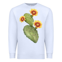 White Opuntia Phaeacantha Cactus Premium Sweatshirt - LillyAllenDesigns