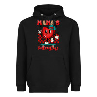 Black skater heart valentines day art Heavyweight Hoodie - LillyAllenDesigns