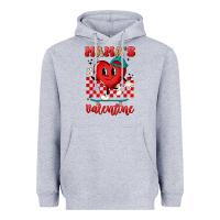 Heather Grey skater heart valentines day art Heavyweight Hoodie - LillyAllenDesigns