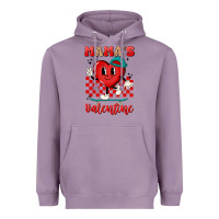 Lavender skater heart valentines day art Heavyweight Hoodie - LillyAllenDesigns