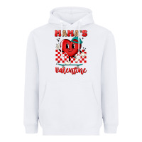 White skater heart valentines day art Heavyweight Hoodie - LillyAllenDesigns