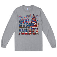 Heather Grey god bless america Long Sleeve Tee - NancyCooperArtShop