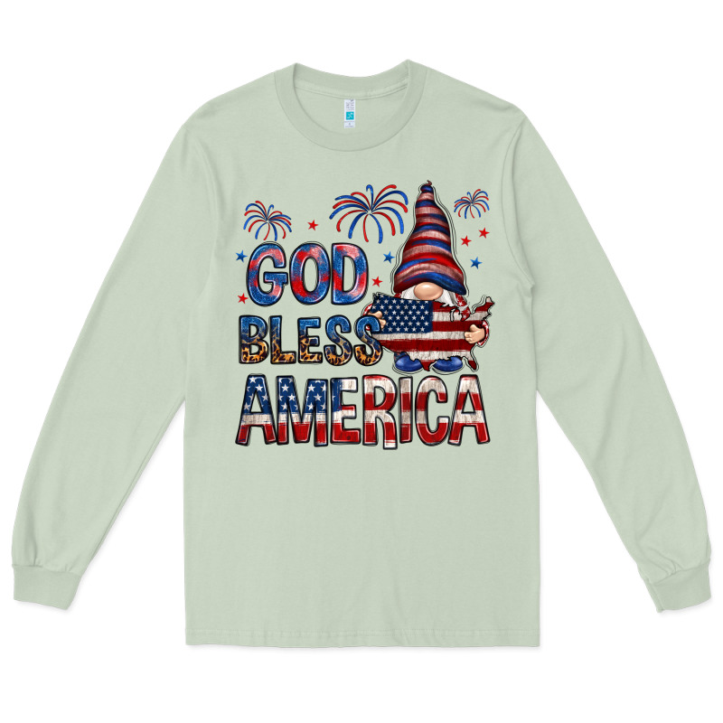 God Bless America Long Sleeve Tee by NancyCooperArtShop | Teevron