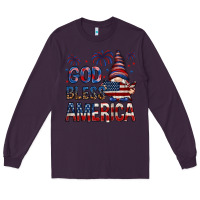 Plum god bless america Long Sleeve Tee - NancyCooperArtShop