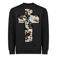 Black cowhide cross Heavyweight Sweatshirt - JahusDesignShop