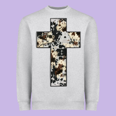 Cowhide Cross Heavyweight Sweatshirt Designed By Jahusdesignshop
