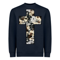 Navy cowhide cross Heavyweight Sweatshirt - JahusDesignShop