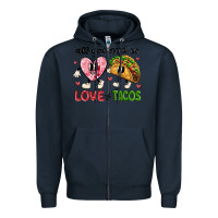 Navy all you need is love and tacos Zipper Hoodie - MaliasSmallBusiness