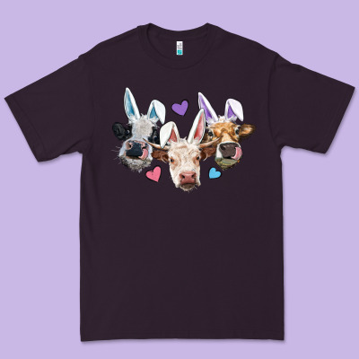 Premium Tee Easter Cows With Bunny Ears