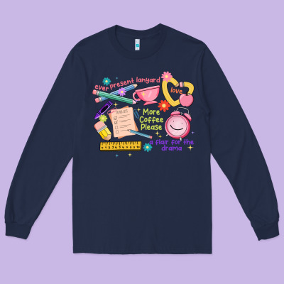 Teacher Stuff Long Sleeve Tee Designed By Jahusdesignshop