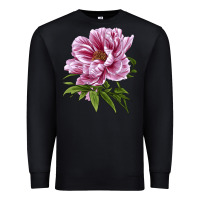 Black Peony Flower Illustrations Premium Sweatshirt - LillyAllenDesigns