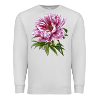 Dove Grey Peony Flower Illustrations Premium Sweatshirt - LillyAllenDesigns