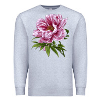 Heather Grey Peony Flower Illustrations Premium Sweatshirt - LillyAllenDesigns