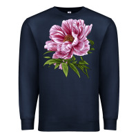 Navy Peony Flower Illustrations Premium Sweatshirt - LillyAllenDesigns