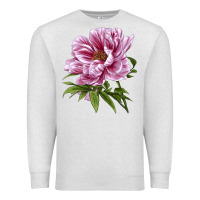 Oatmeal Heather Peony Flower Illustrations Premium Sweatshirt - LillyAllenDesigns