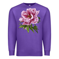 Purple Peony Flower Illustrations Premium Sweatshirt - LillyAllenDesigns