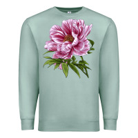 Seafoam Peony Flower Illustrations Premium Sweatshirt - LillyAllenDesigns