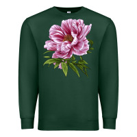 Sports Green Peony Flower Illustrations Premium Sweatshirt - LillyAllenDesigns