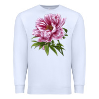 White Peony Flower Illustrations Premium Sweatshirt - LillyAllenDesigns