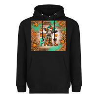 Black Western Hay Fall Cow Heavyweight Hoodie - LillyAllenDesigns