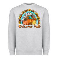 Heather Grey Welcome Fall Rainbow Heavyweight Sweatshirt - Artiststas