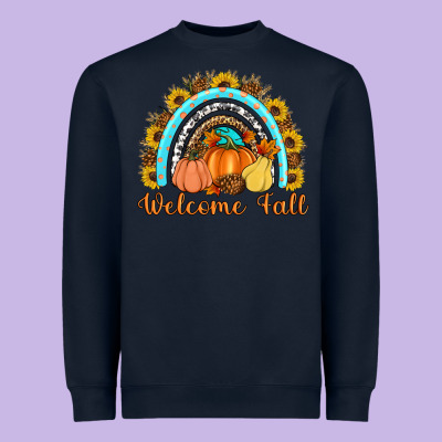 Welcome Fall Rainbow Heavyweight Sweatshirt Designed By Artiststas