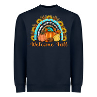 Navy Welcome Fall Rainbow Heavyweight Sweatshirt - Artiststas