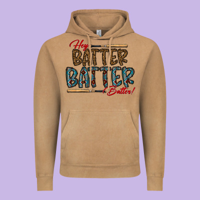 Hey Batter Batter Batter Vintage Hoodie Designed By Cowhidedigitalart