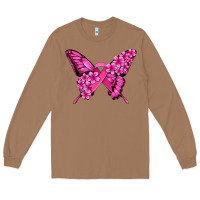 Toasted Coconut pink ribbon breast cancer butterfly Long Sleeve Tee - Jasminsmagicworld