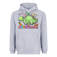 Heather Grey easter stegosaurus delight Heavyweight Hoodie - LillyAllenDesigns