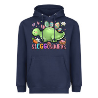 Navy easter stegosaurus delight Heavyweight Hoodie - LillyAllenDesigns