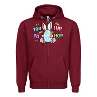 Burgundy too hip to hop easter Zipper Hoodie - MaliasSmallBusiness