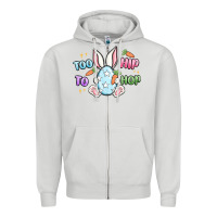 Dove Grey too hip to hop easter Zipper Hoodie - MaliasSmallBusiness