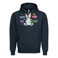 Navy too hip to hop easter Zipper Hoodie - MaliasSmallBusiness