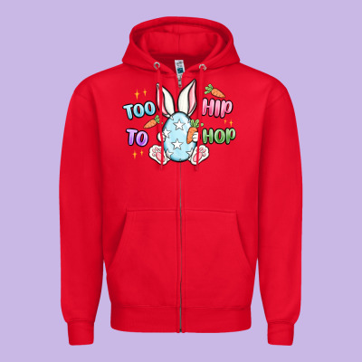 Too Hip To Hop Easter Zipper Hoodie Designed By Maliassmallbusiness
