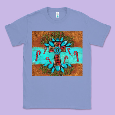 Christmas Cross Gemstone Classic Tee Designed By Adodesignshop