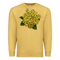Antique Gold Oregon Grape Flower Illustrations Premium Sweatshirt - LillyAllenDesigns