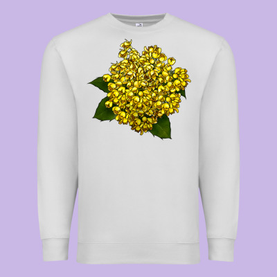 Oregon Grape Flower Illustrations Premium Sweatshirt Designed By Lillyallendesigns