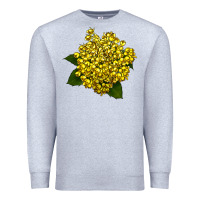 Heather Grey Oregon Grape Flower Illustrations Premium Sweatshirt - LillyAllenDesigns