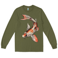 Army Green Koi Fish Long Sleeve Tee - LillyAllenDesigns