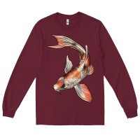 Burgundy Koi Fish Long Sleeve Tee - LillyAllenDesigns