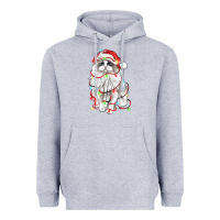 Heather Grey christmas ragdoll cat Heavyweight Hoodie - LillyAllenDesigns