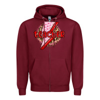 Burgundy teacher lightning bolt valentines day Zipper Hoodie - MaliasSmallBusiness