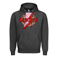 Charcoal Heather teacher lightning bolt valentines day Zipper Hoodie - MaliasSmallBusiness
