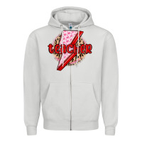 Dove Grey teacher lightning bolt valentines day Zipper Hoodie - MaliasSmallBusiness