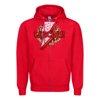 Red teacher lightning bolt valentines day Zipper Hoodie - MaliasSmallBusiness